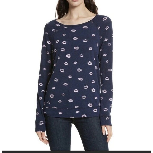 Joie Annora Lip Print Sweatshirt Sz XXS NWT - Picture 7 of 7
